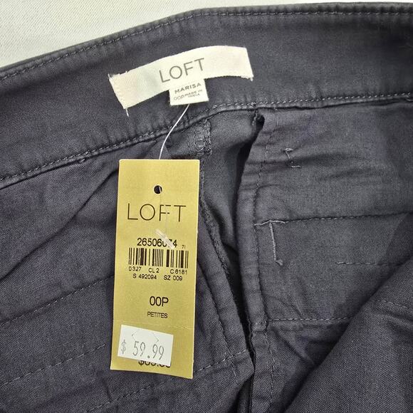 🆕️ LOFT Marisa Charcoal Grey Sailor Button Skinny Pant 00P - Picture 7 of 9